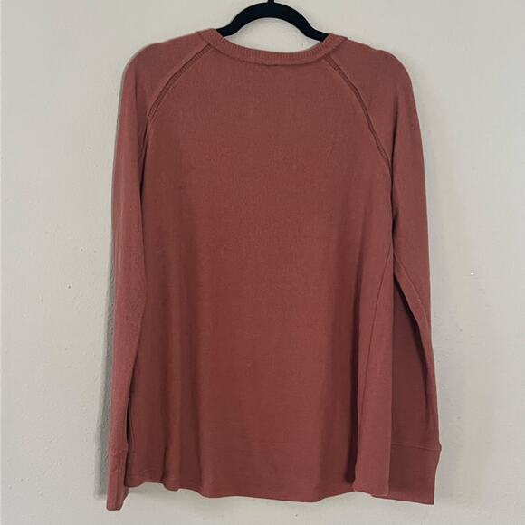 NWT Lumiere Women’s Large Mauve Scoop Neck Long Sleeve Knit Top Soft Pullover - Picture 2 of 5